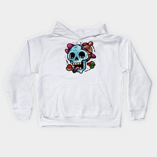 Funky Skull Modern Color Art Merchandise Design Kids Hoodie